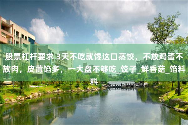 股票杠杆要求 3天不吃就馋这口蒸饺，不放鸡蛋不放肉，皮薄馅多，一大盘不够吃_饺子_鲜香菇_馅料