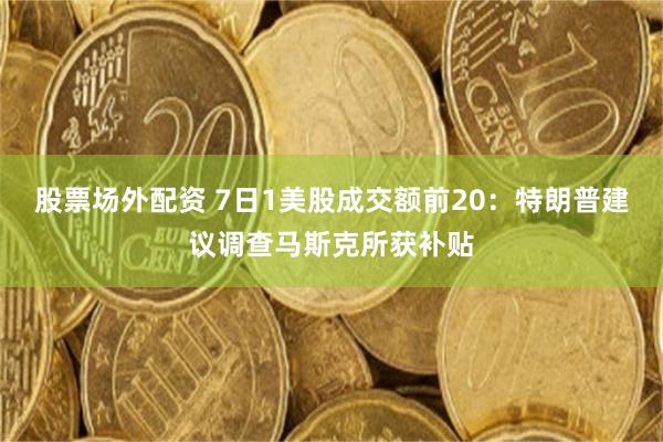 股票场外配资 7日1美股成交额前20：特朗普建议调查马斯克所获补贴