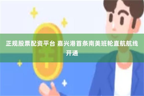 正规股票配资平台 嘉兴港首条南美班轮直航航线开通