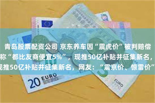 青岛股票配资公司 京东养车因“震虎价”被判赔偿途虎养车500万元！曾称“都比友商便宜5%”，现推50亿补贴并征集新名，网友：“震京价、惊雷价”！