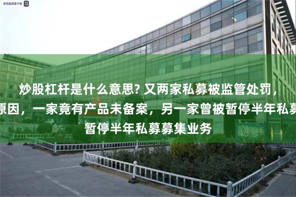 炒股杠杆是什么意思? 又两家私募被监管处罚，各有特殊原因，一家竟有产品未备案，另一家曾被暂停半年私募募集业务