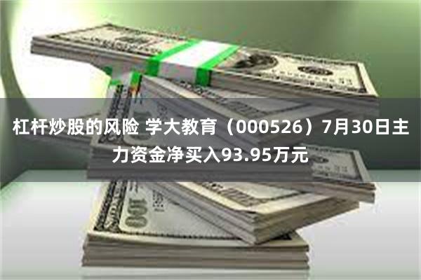 杠杆炒股的风险 学大教育(000526)7月30日主力资金净买入93.95万元