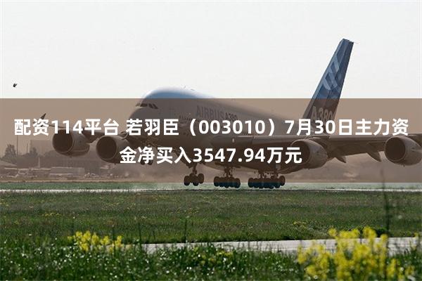 配资114平台 若羽臣（003010）7月30日主力资金净买入3547.94万元