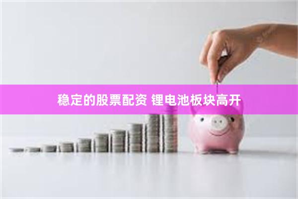 稳定的股票配资 锂电池板块高开