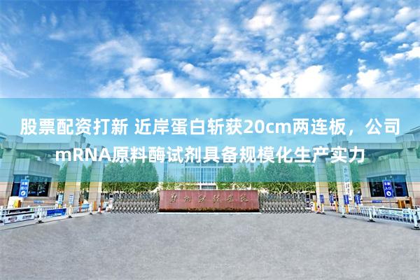 股票配资打新 近岸蛋白斩获20cm两连板，公司mRNA原料酶试剂具备规模化生产实力