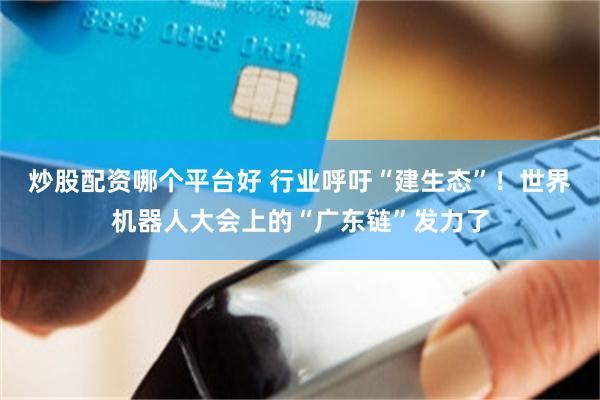 炒股配资哪个平台好 行业呼吁“建生态”！世界机器人大会上的“广东链”发力了