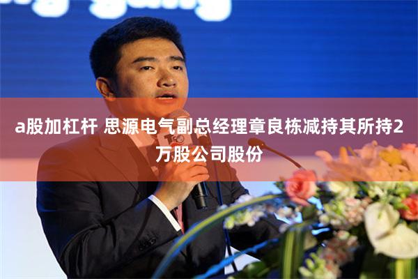 a股加杠杆 思源电气副总经理章良栋减持其所持2万股公司股份