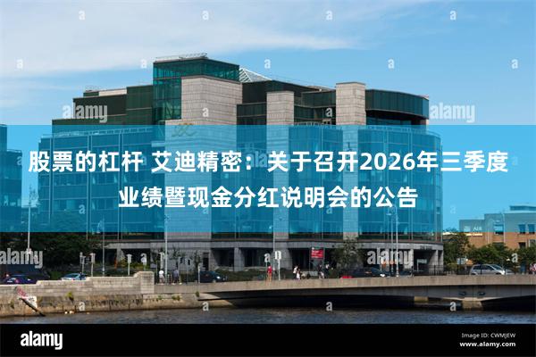 股票的杠杆 艾迪精密：关于召开2026年三季度业绩暨现金分红说明会的公告