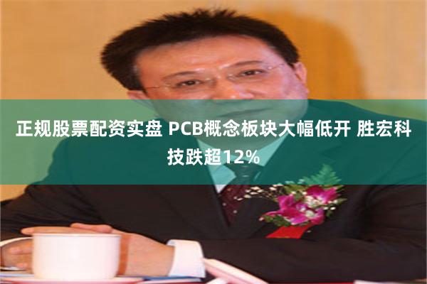 正规股票配资实盘 PCB概念板块大幅低开 胜宏科技跌超12%